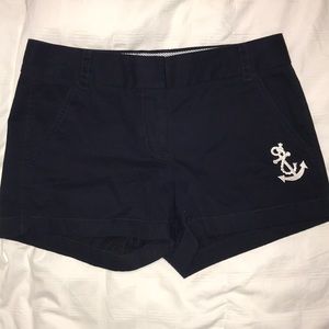 EUC JCREW Navy Blue Nautical Shorts Size 2